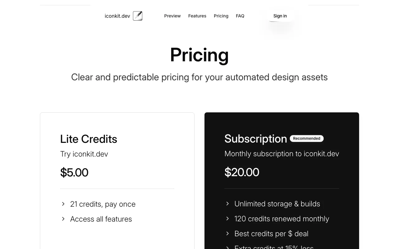 iconkit.dev — pricing page