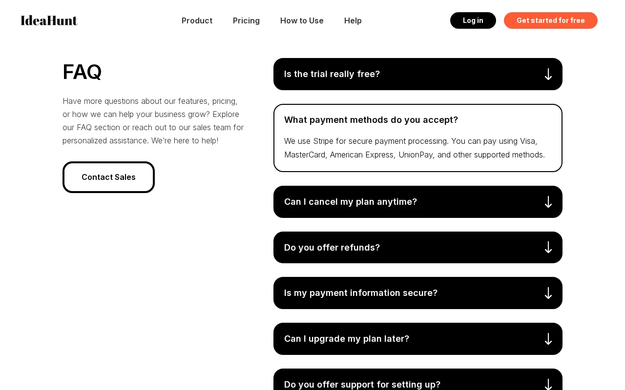 IdeaHunt — pricing page