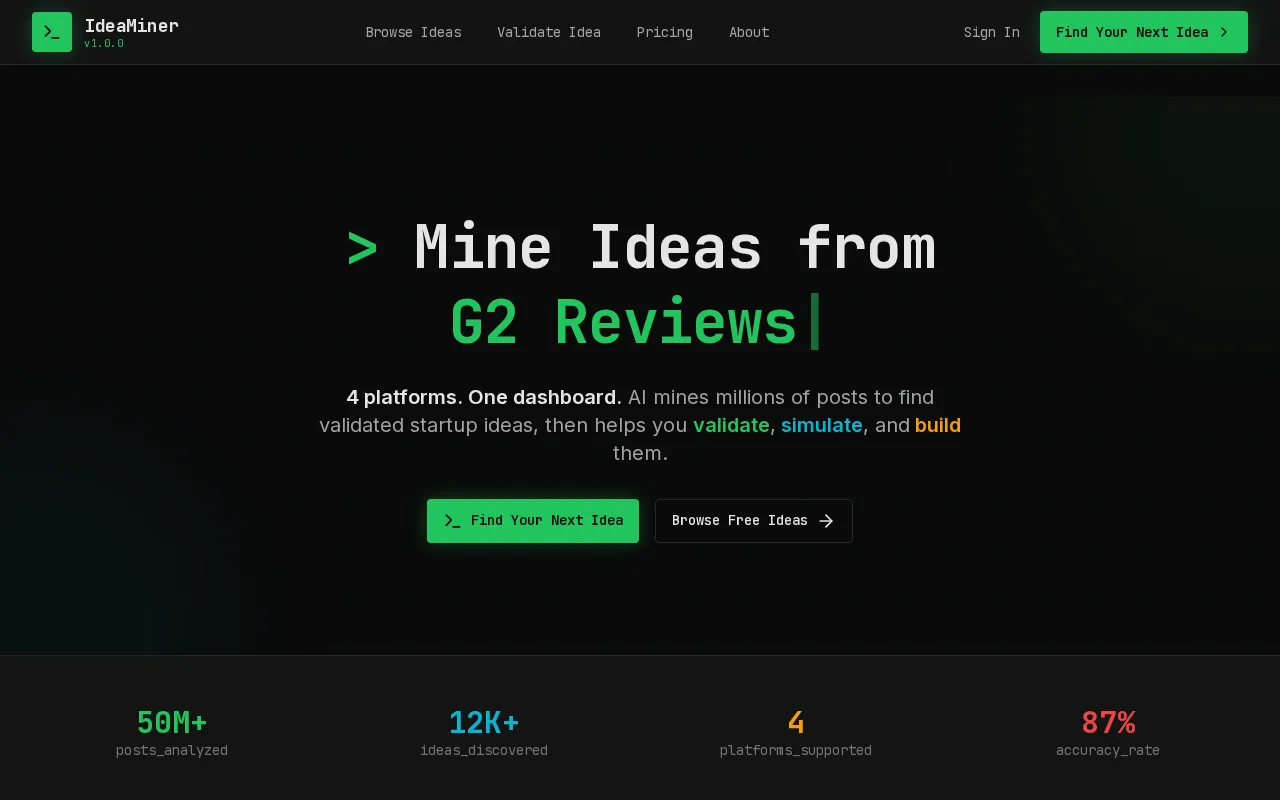 IdeaMiner — preview screenshot