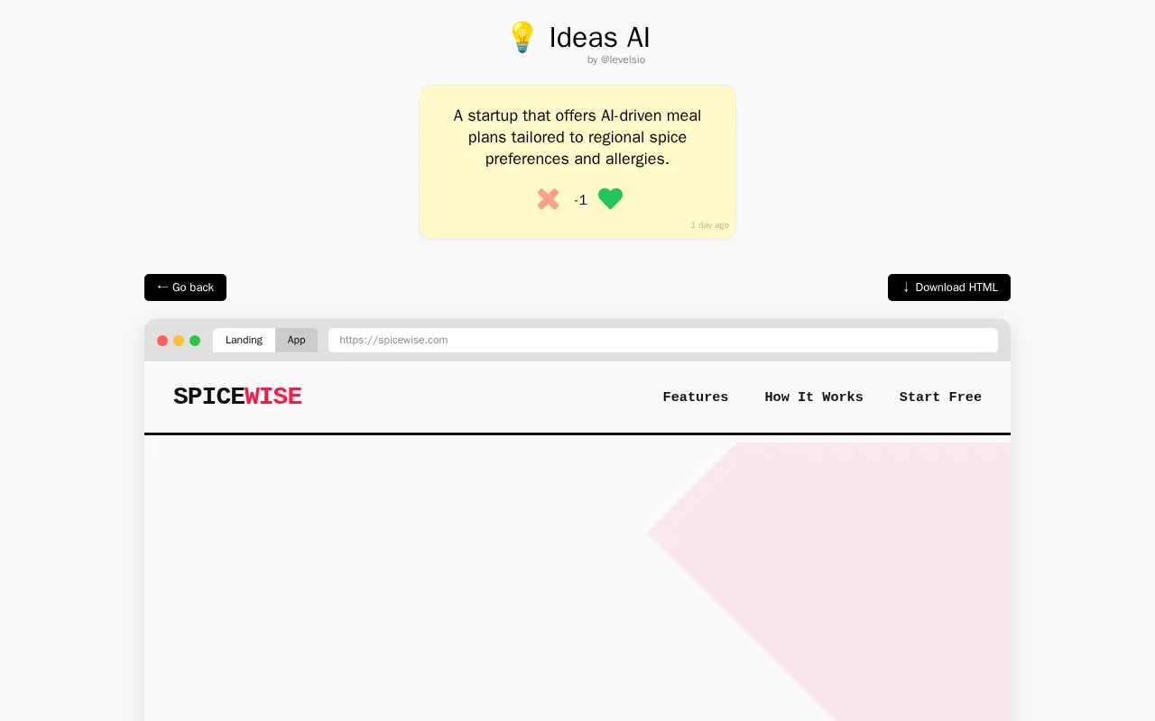 Ideas AI — pricing page