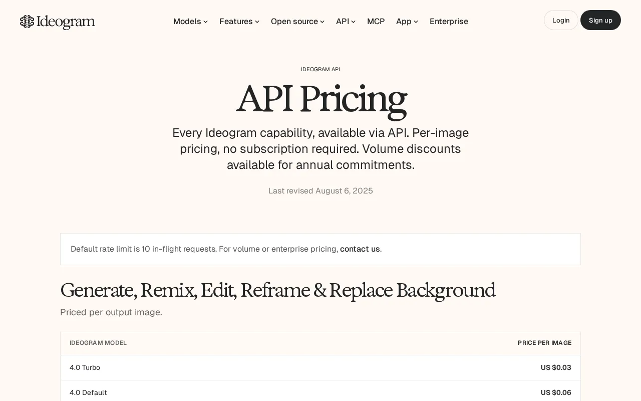 Ideogram — pricing page