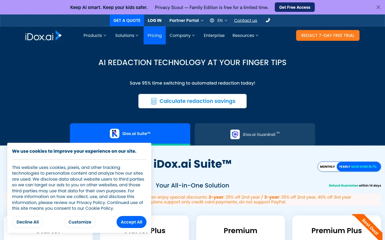 iDox.ai — pricing page
