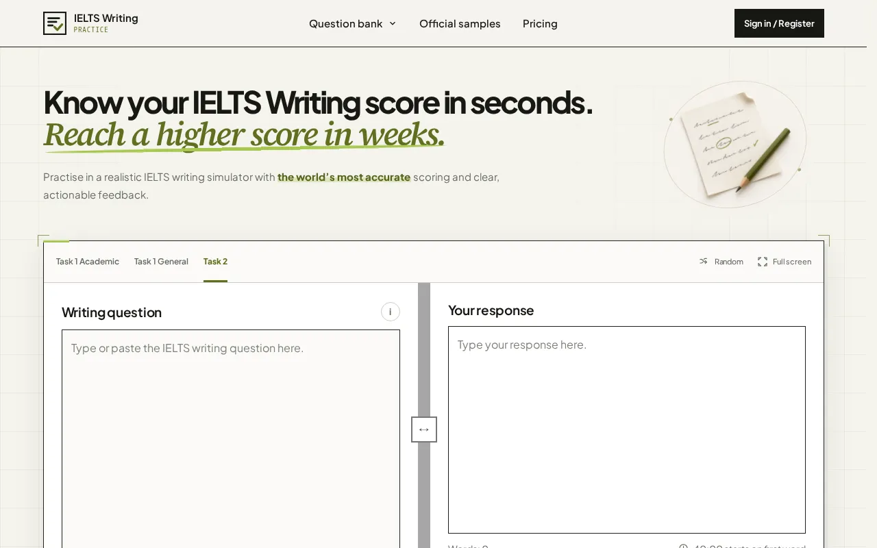 IELTS Writing Practice — preview screenshot
