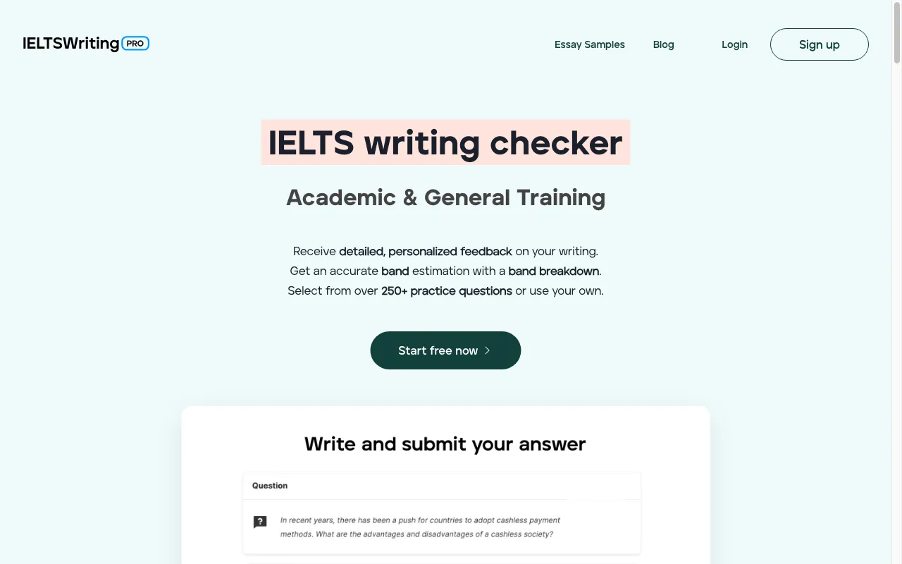 IELTS Writing Pro — preview screenshot