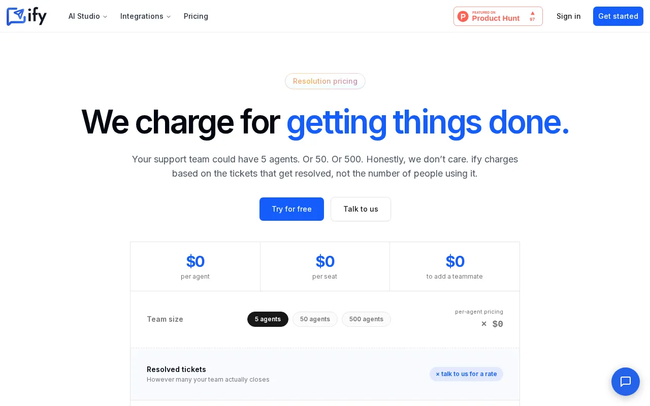 ify — pricing page