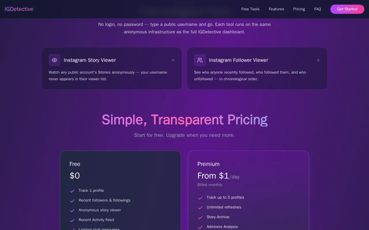 IGDetective — pricing page