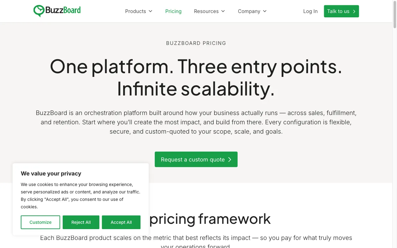 BuzzBoard — pricing page