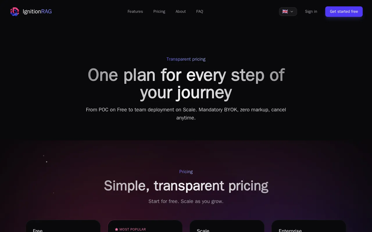 IgnitionRAG — pricing page