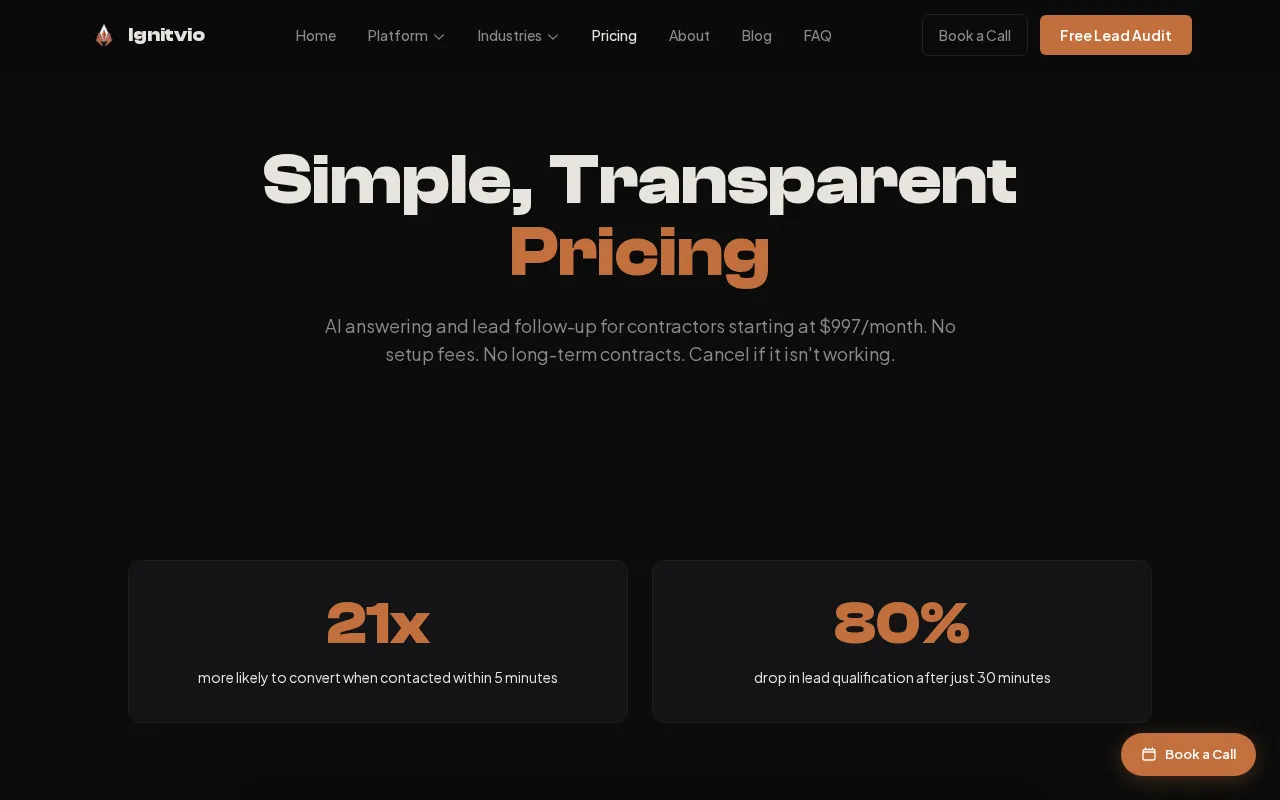 Ignitvio — pricing page
