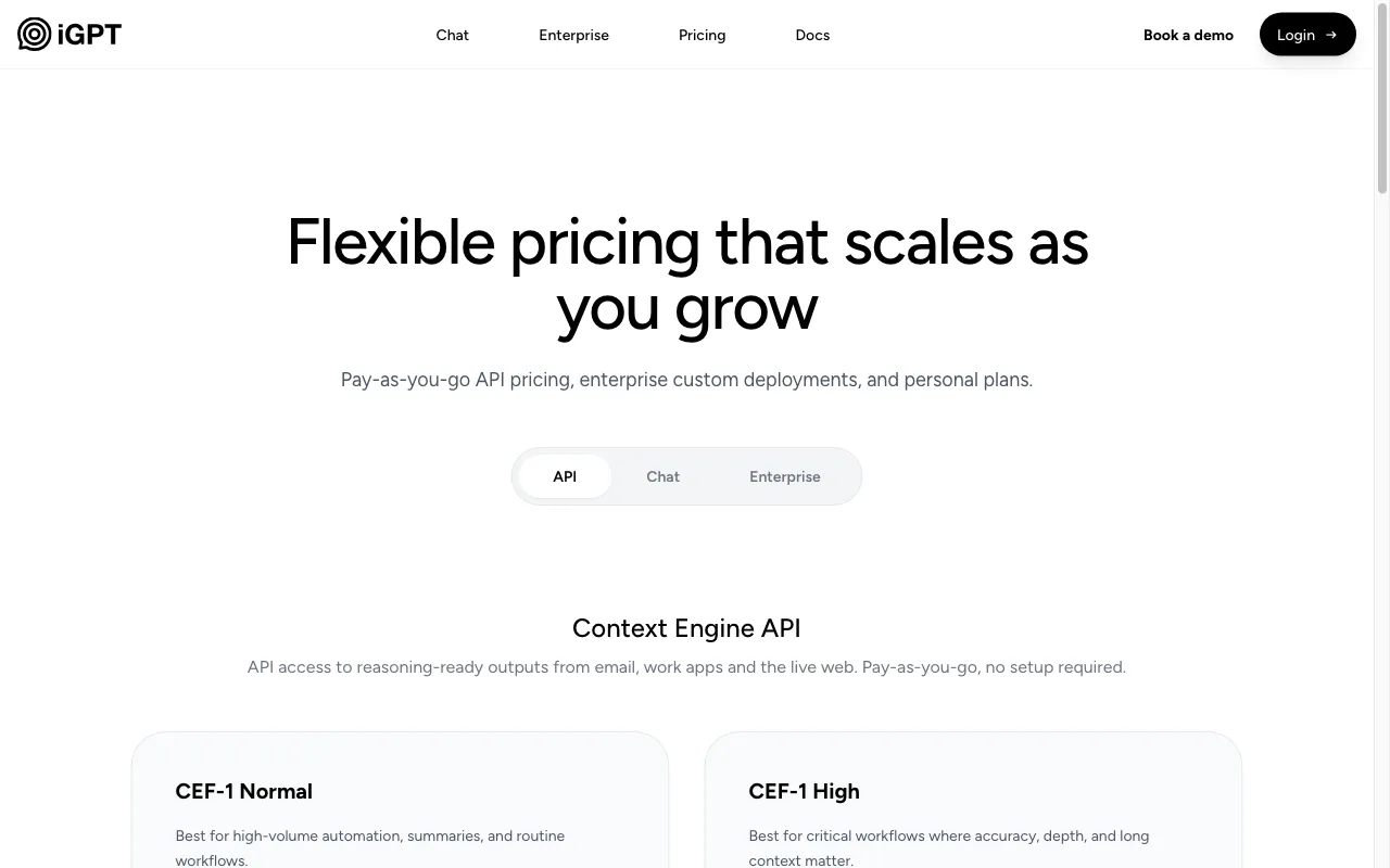 iGPT — pricing page