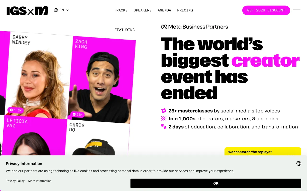 Instagram Summit 2023 — pricing page