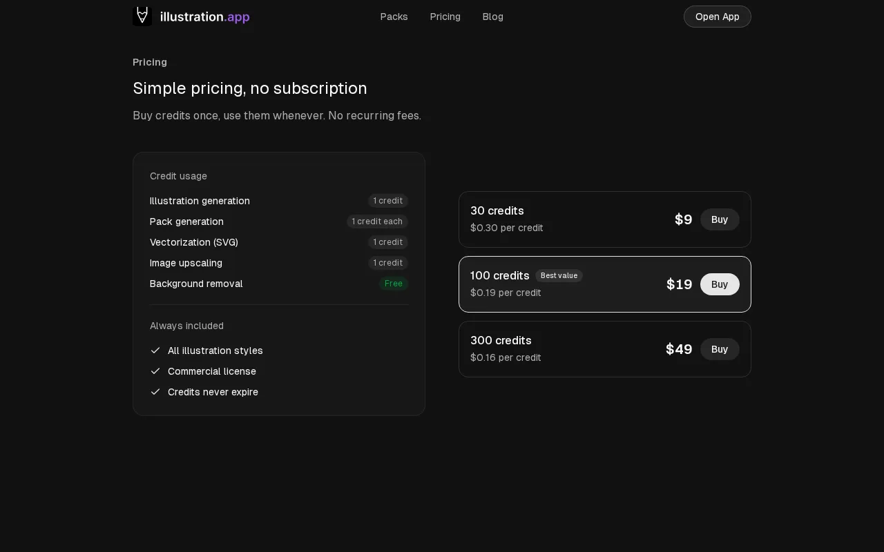 illustration.app — pricing page