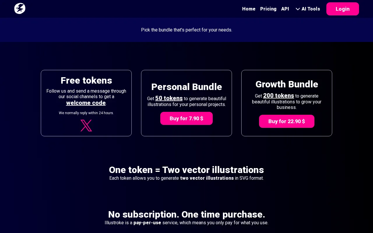 Illustroke — pricing page