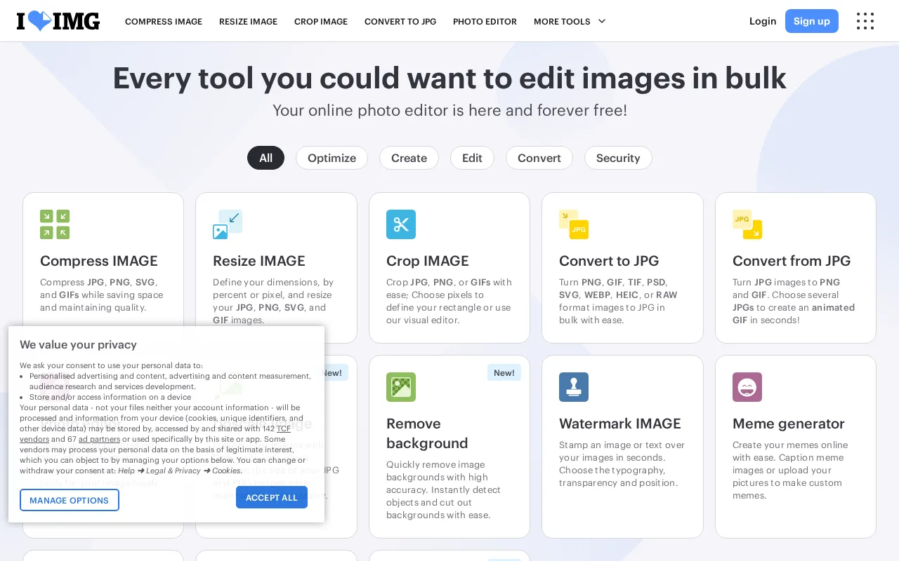 iLoveIMG — preview screenshot