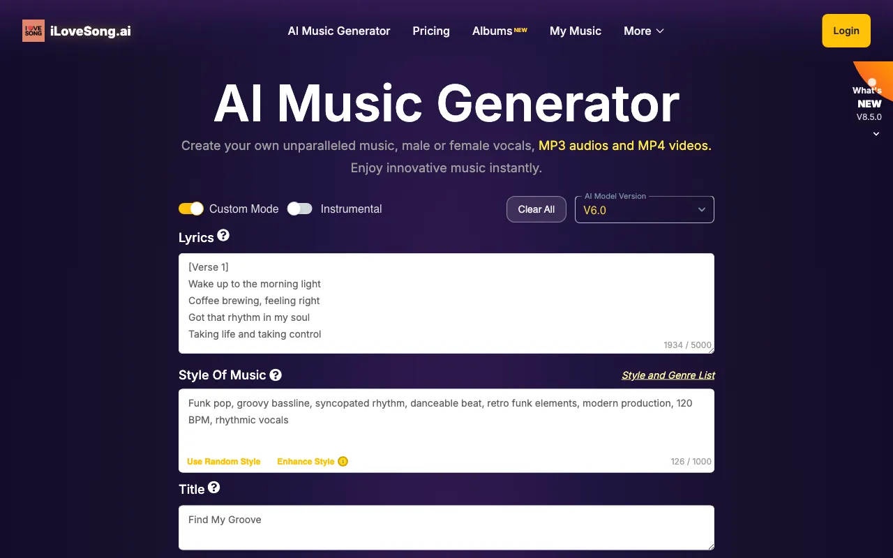 ilovesong.ai — preview screenshot