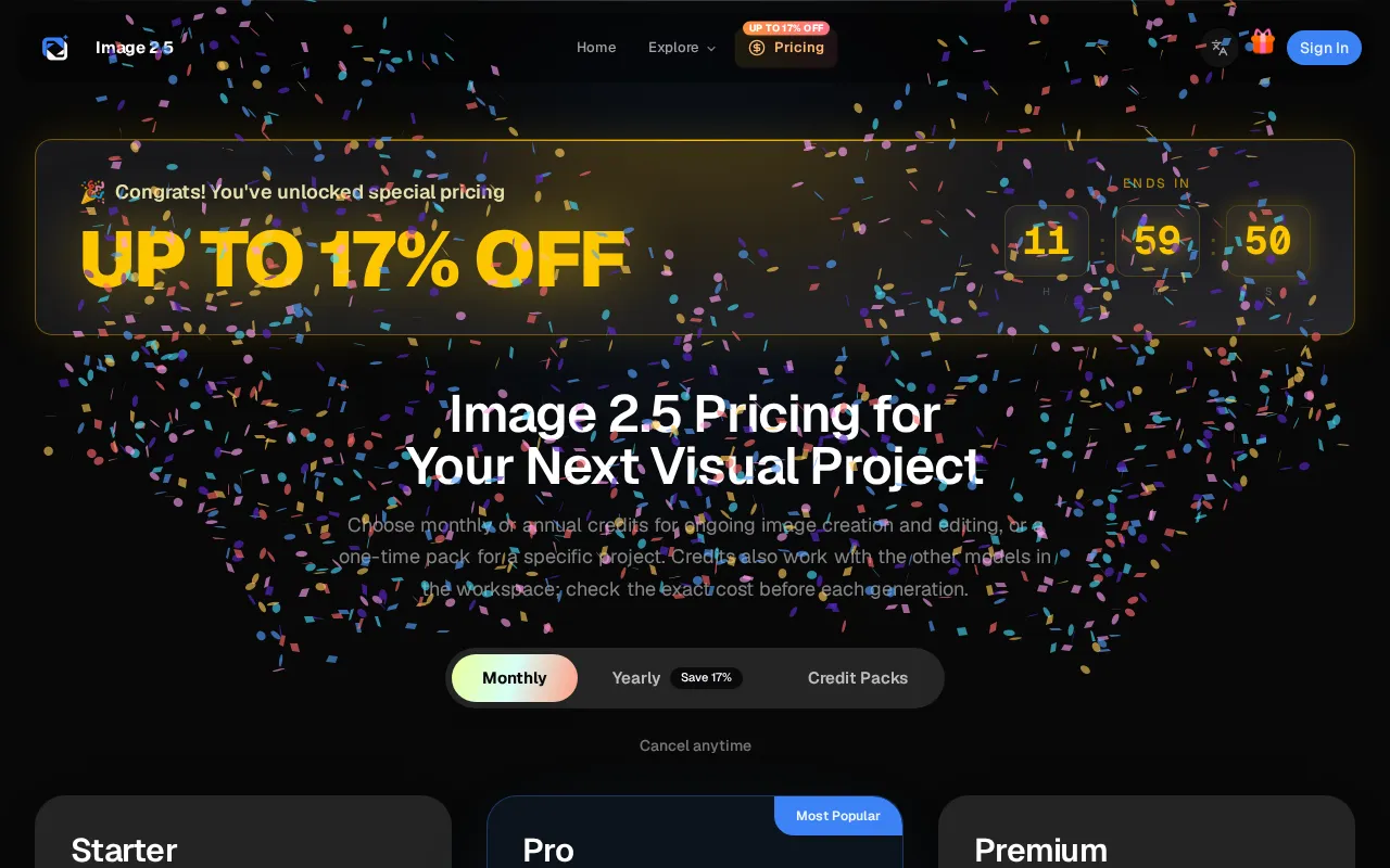 Image 2.5 — pricing page