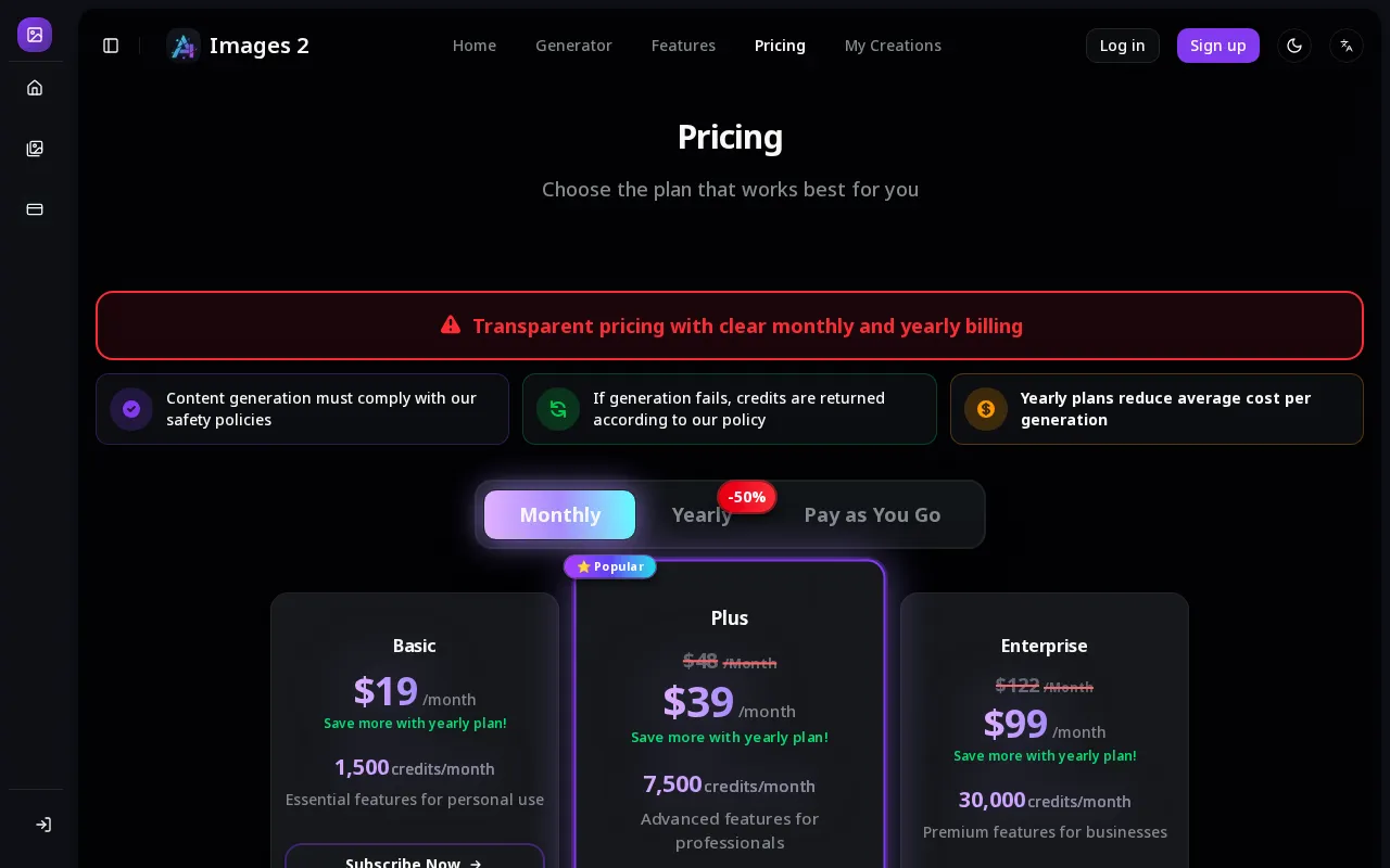 Image 2 — pricing page