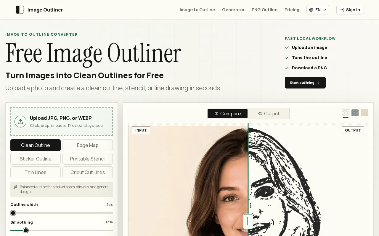 Image Outliner — preview screenshot