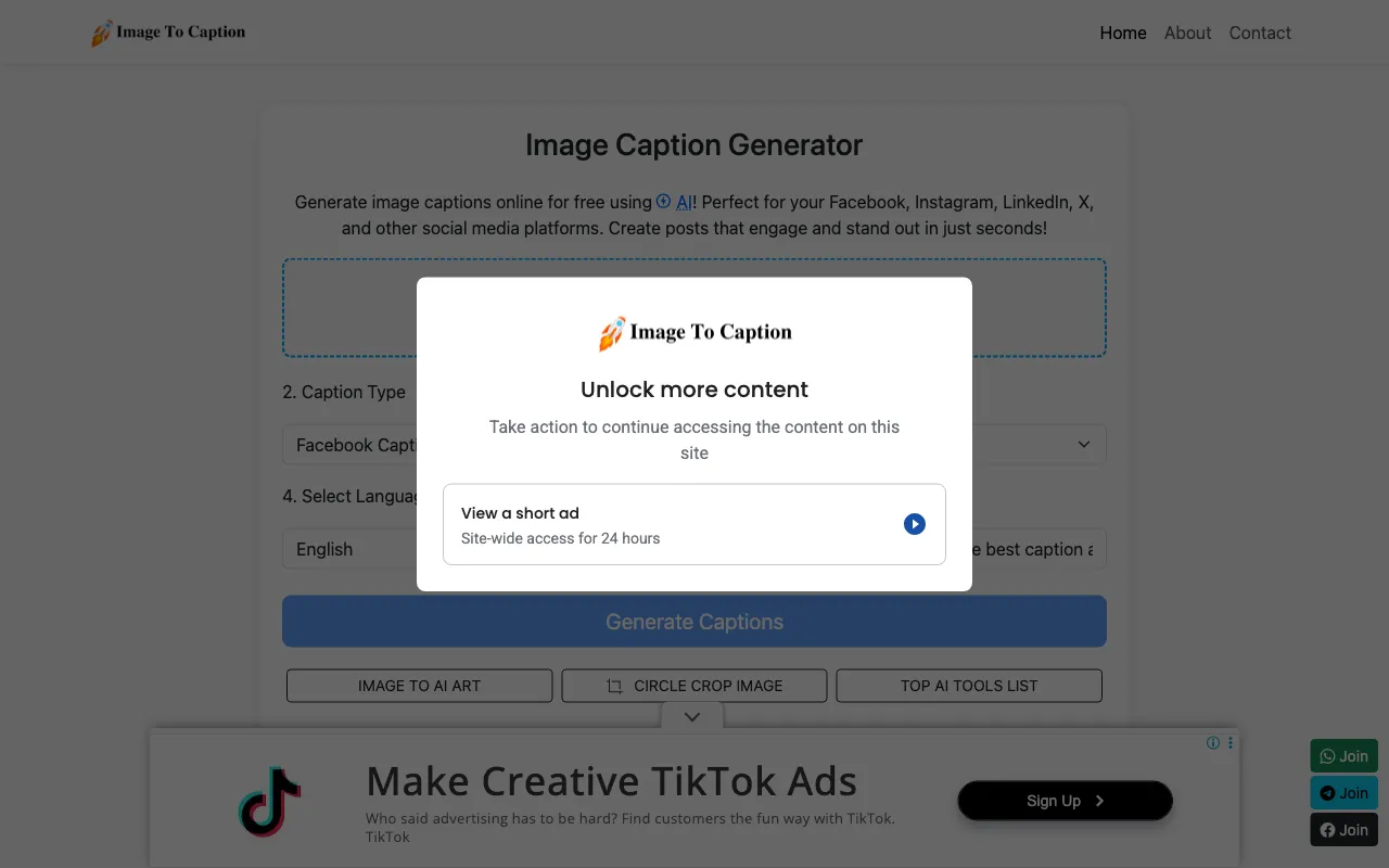 image-to-caption.com — preview screenshot