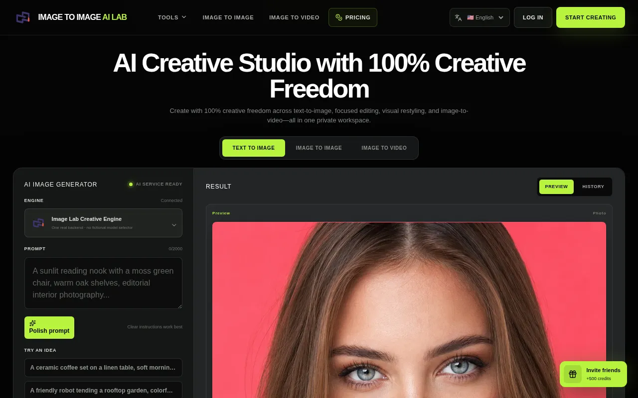 Image to Image Ai lab — preview screenshot