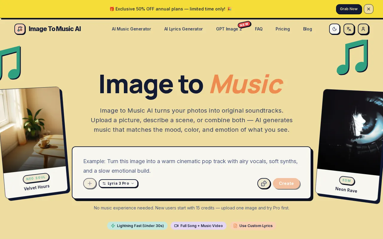 Image to Music AI.com — preview screenshot