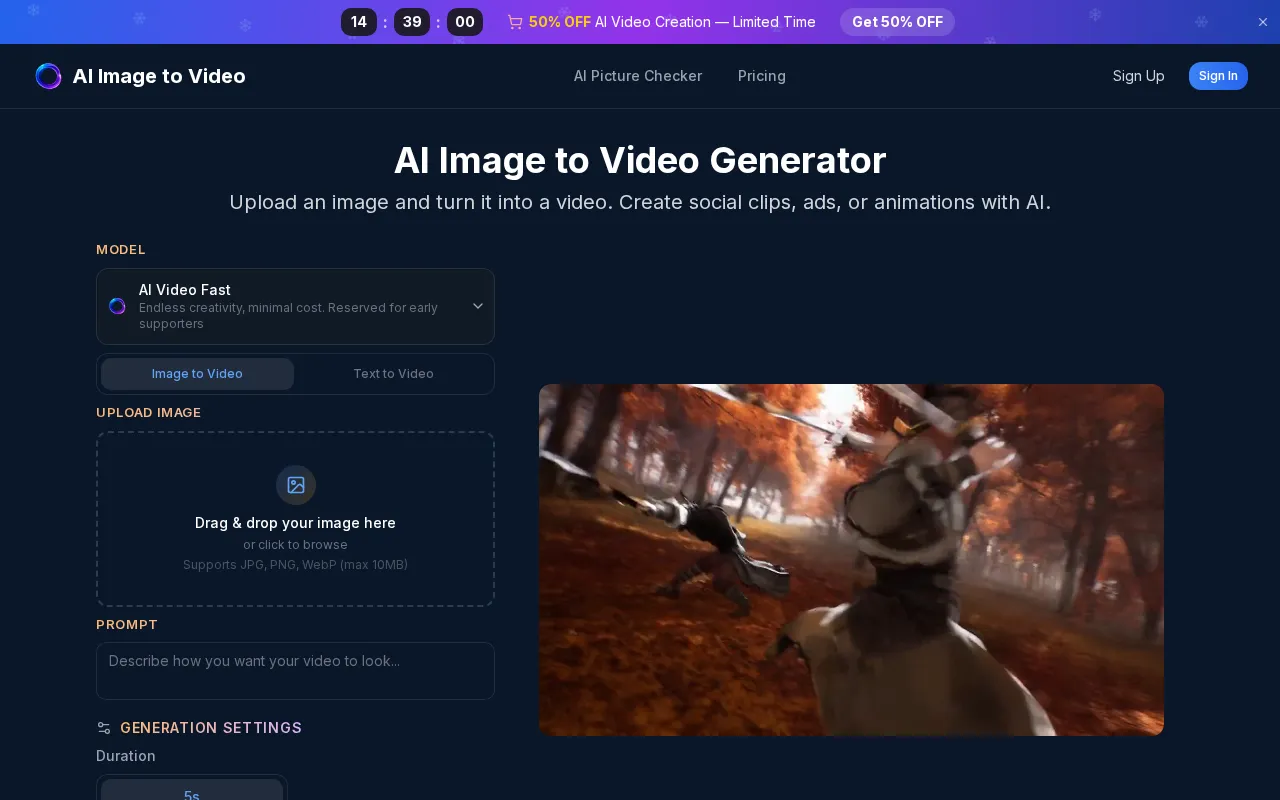 Image to Video AI — preview screenshot