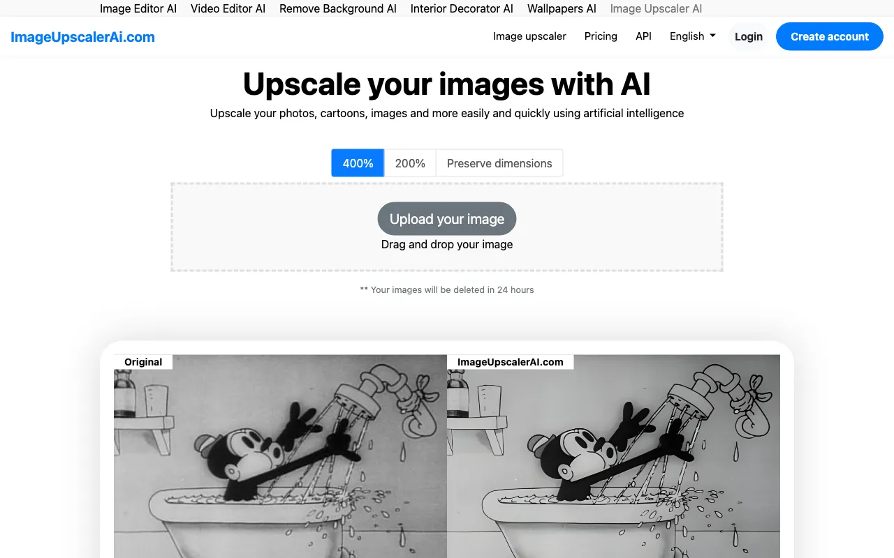 ImageUpscalerAI.com — preview screenshot