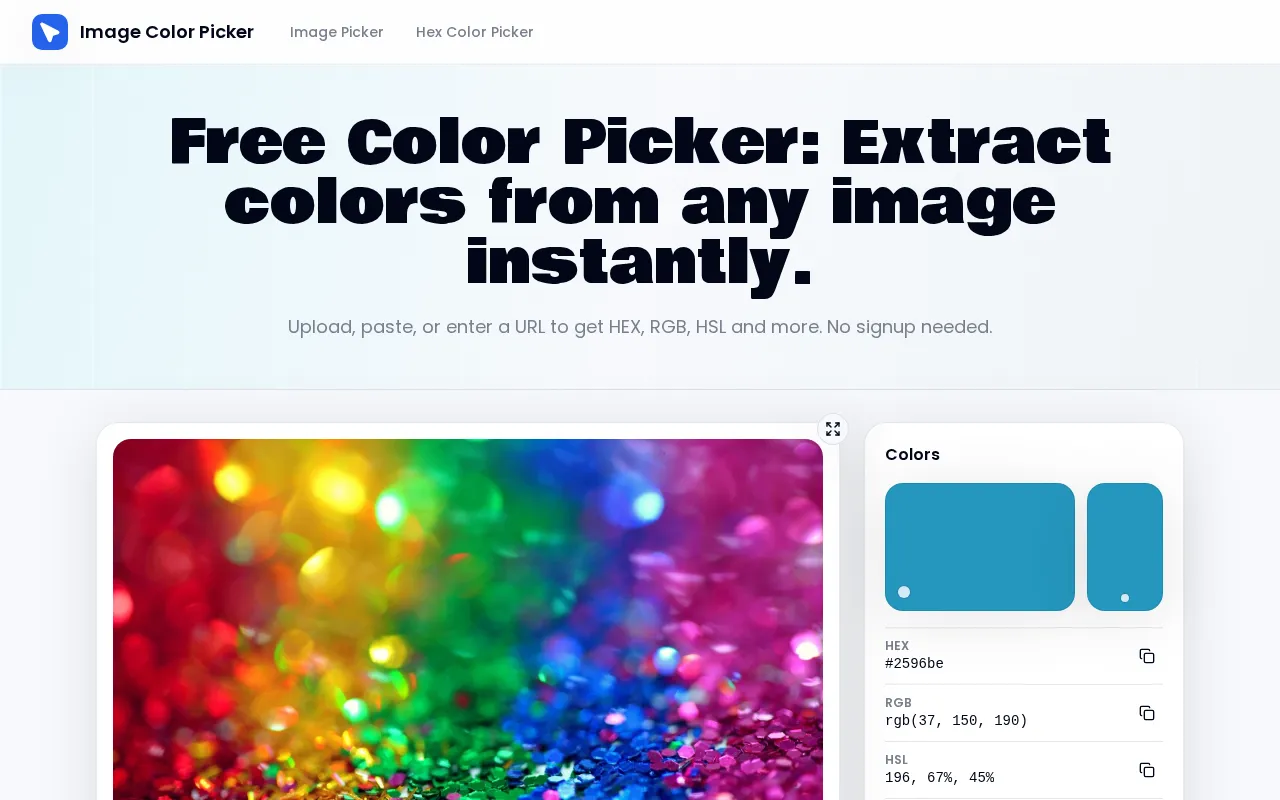 Image Color Picker — preview screenshot