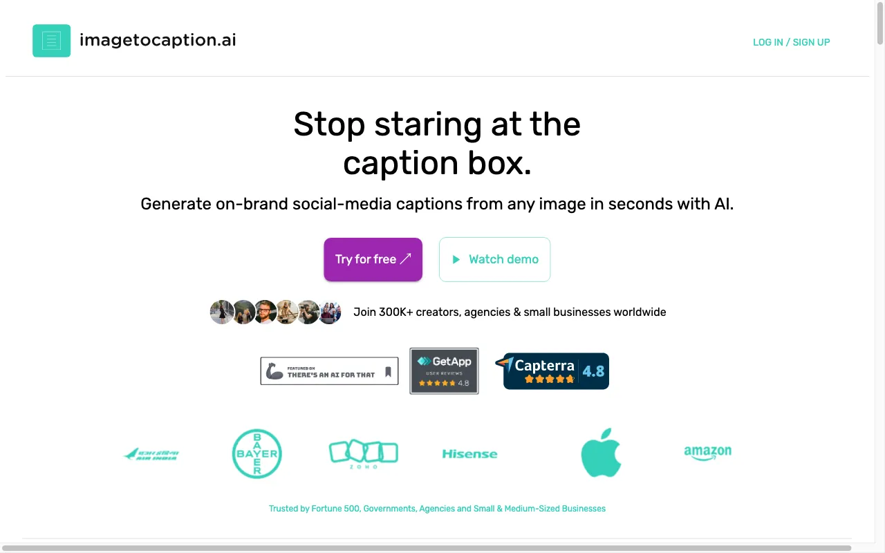 imagetocaption.ai — preview screenshot