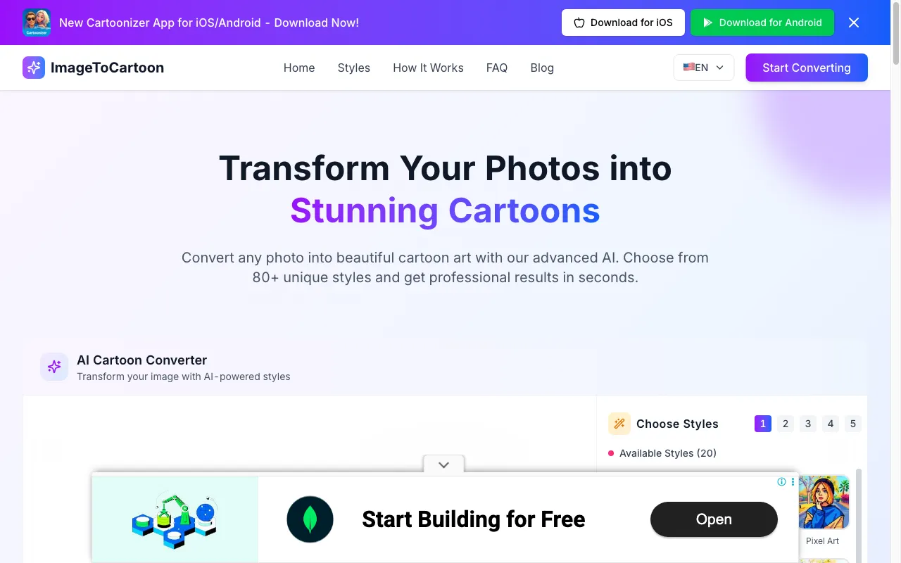 Imagetocartoon — preview screenshot