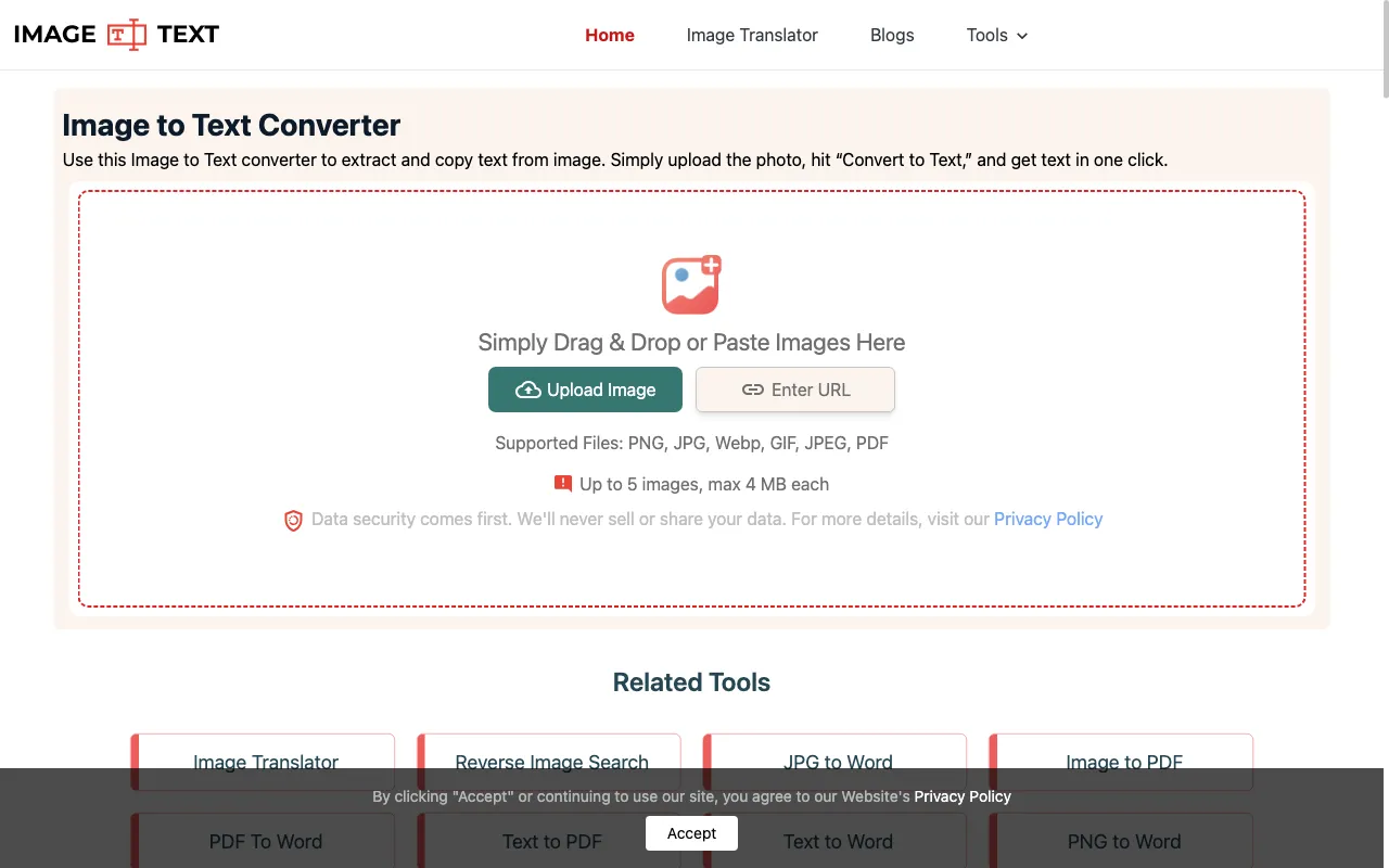 @imagetotext.me — preview screenshot