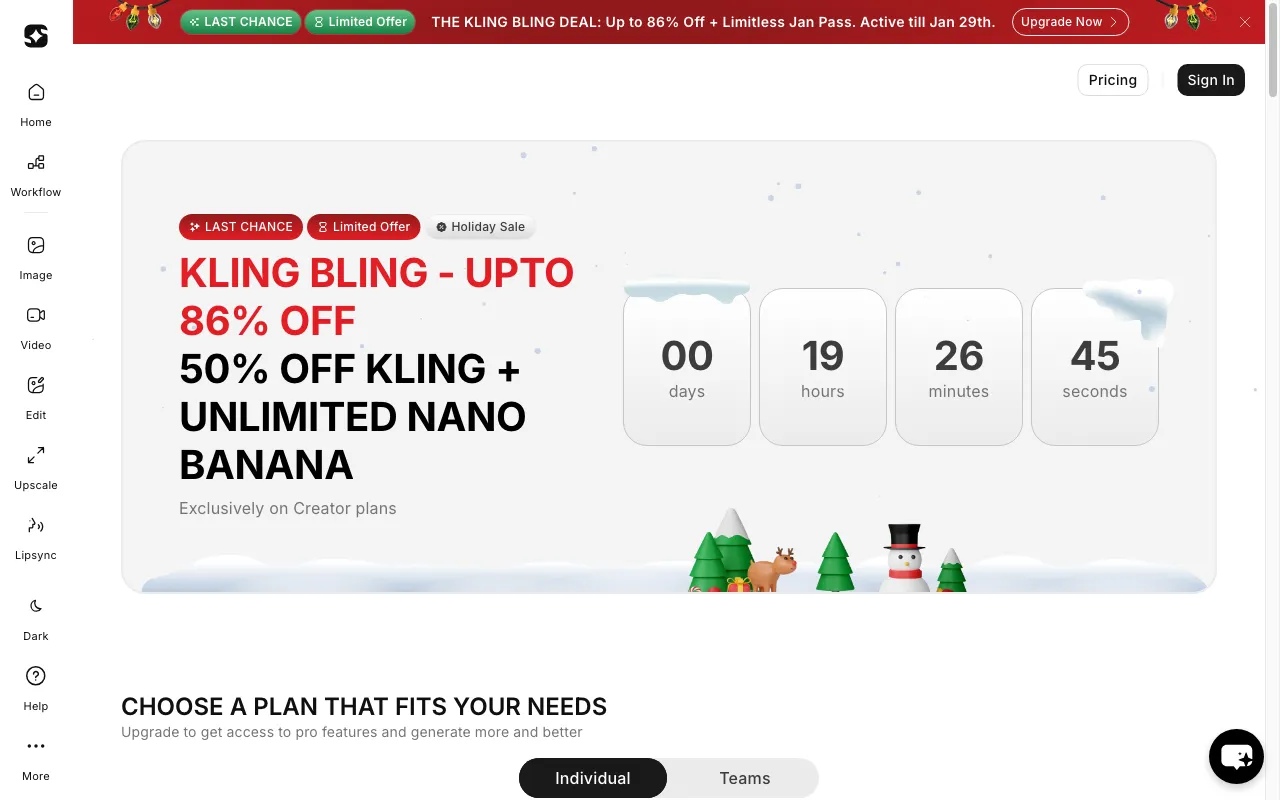 Imagine — pricing page