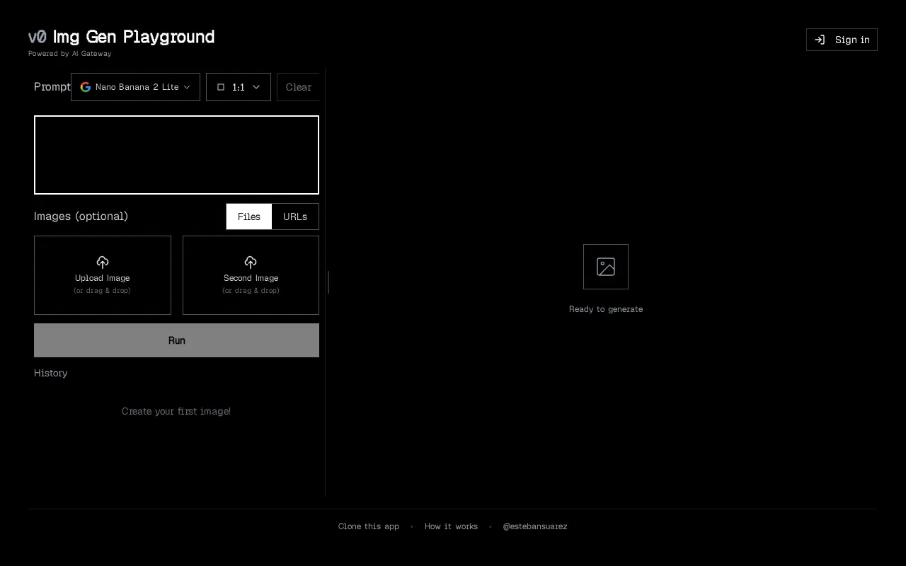 Img Gen Playground — preview screenshot