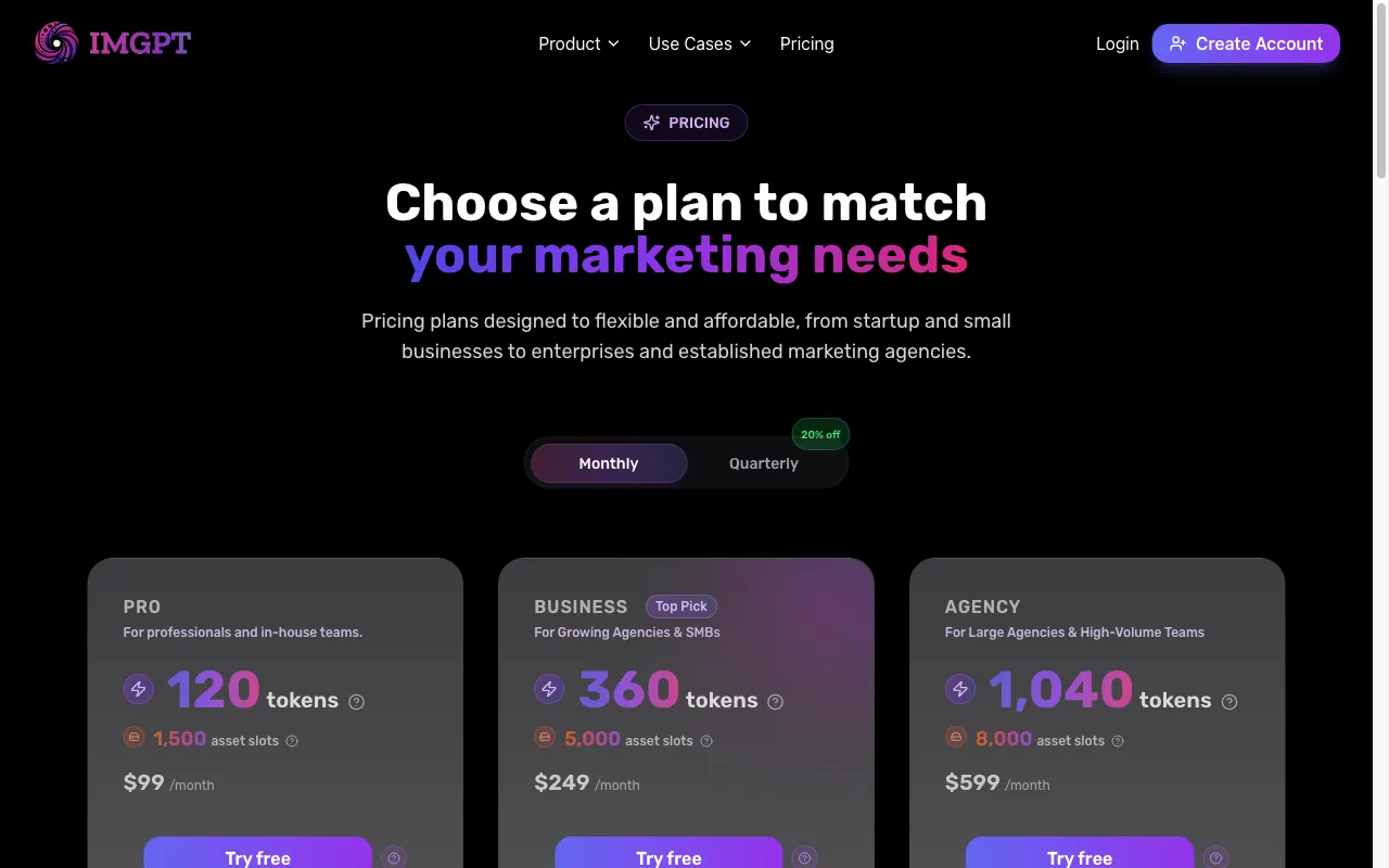 IMGPT — pricing page