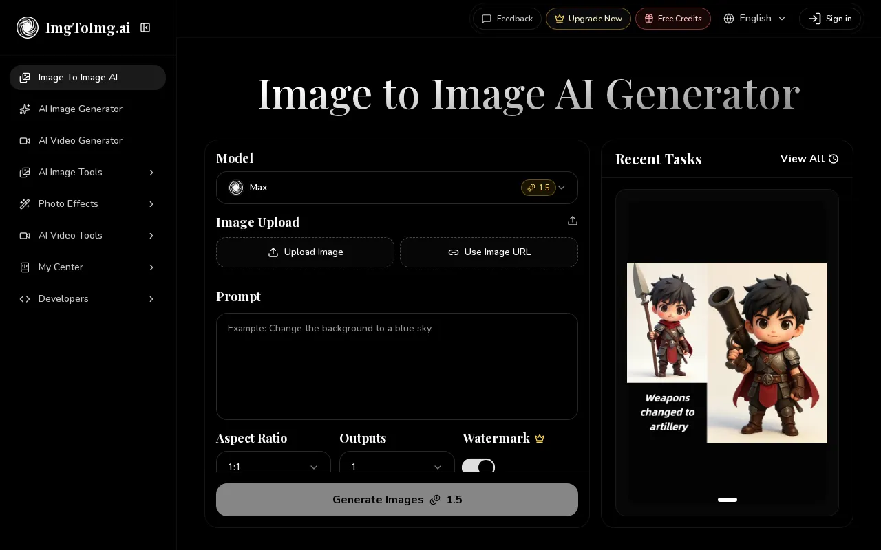 ImgToImg.ai — preview screenshot