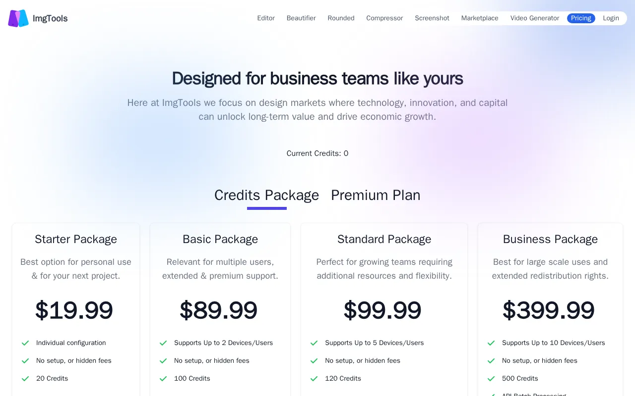 ImgTools — pricing page