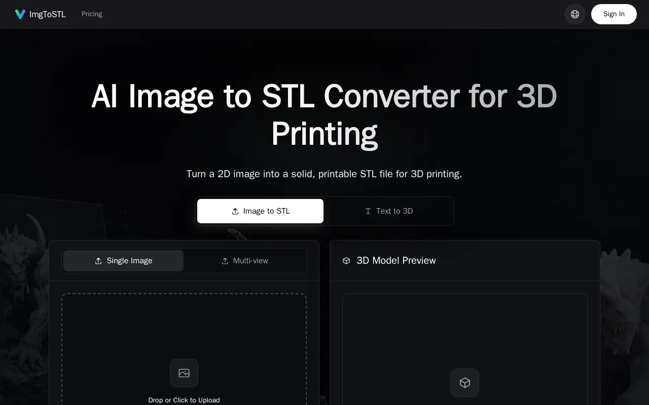 ImgToSTL — preview screenshot