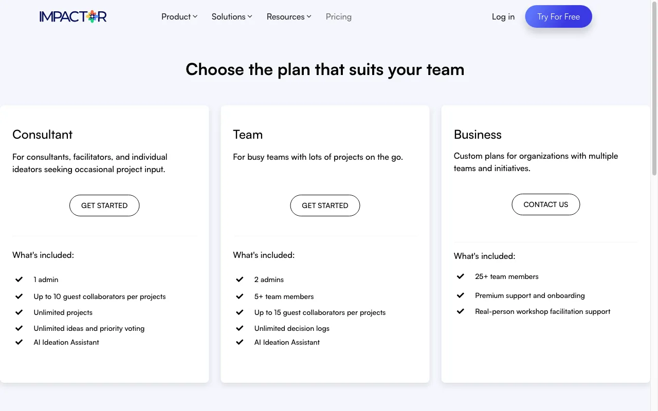 Impactor.APP — pricing page