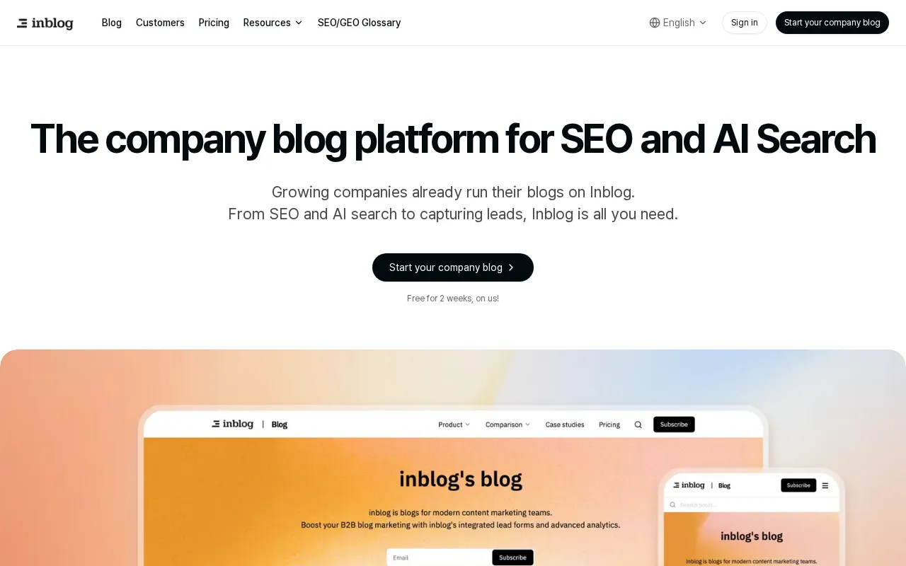 Inblog — preview screenshot