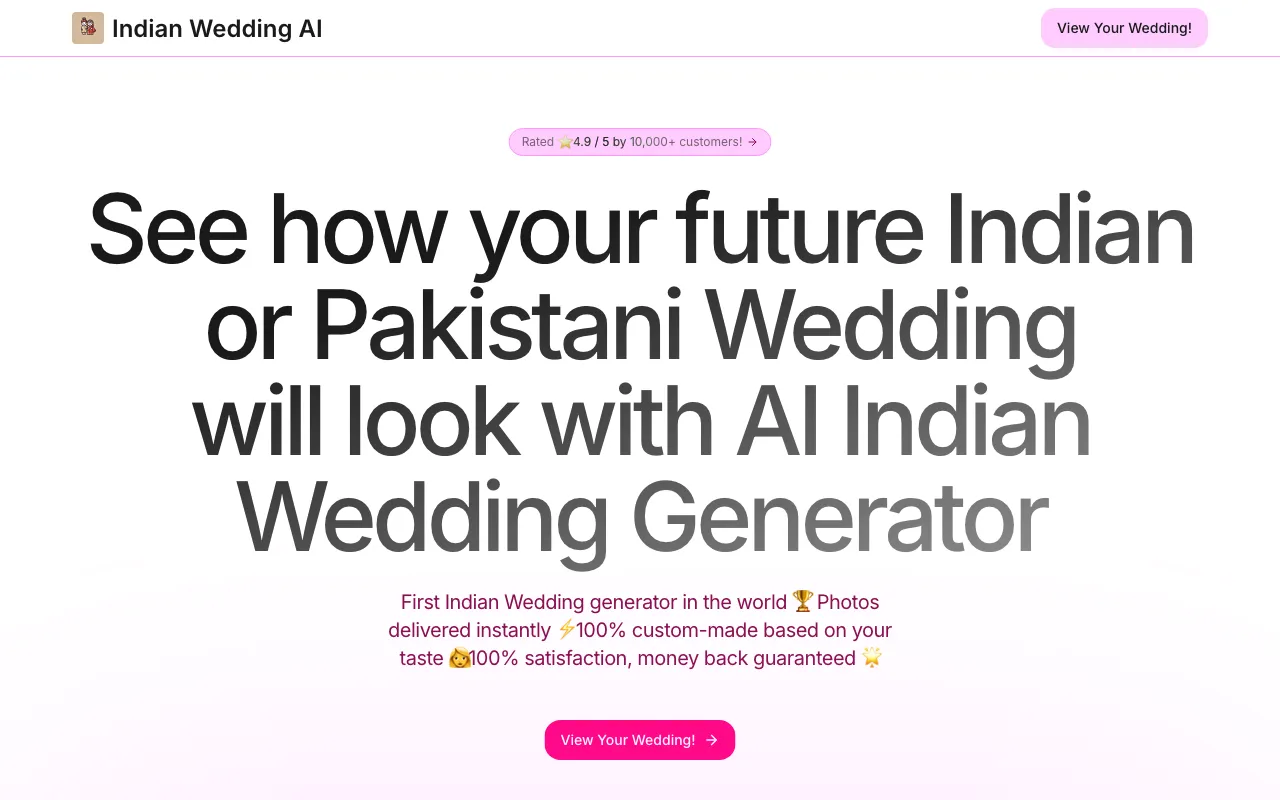 Indian Wedding AI — preview screenshot