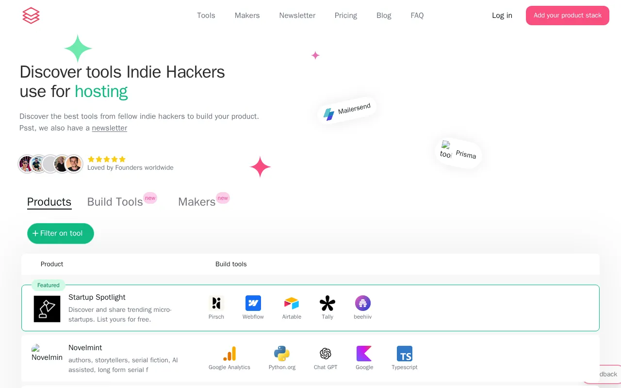 IndieHackerStacks — preview screenshot