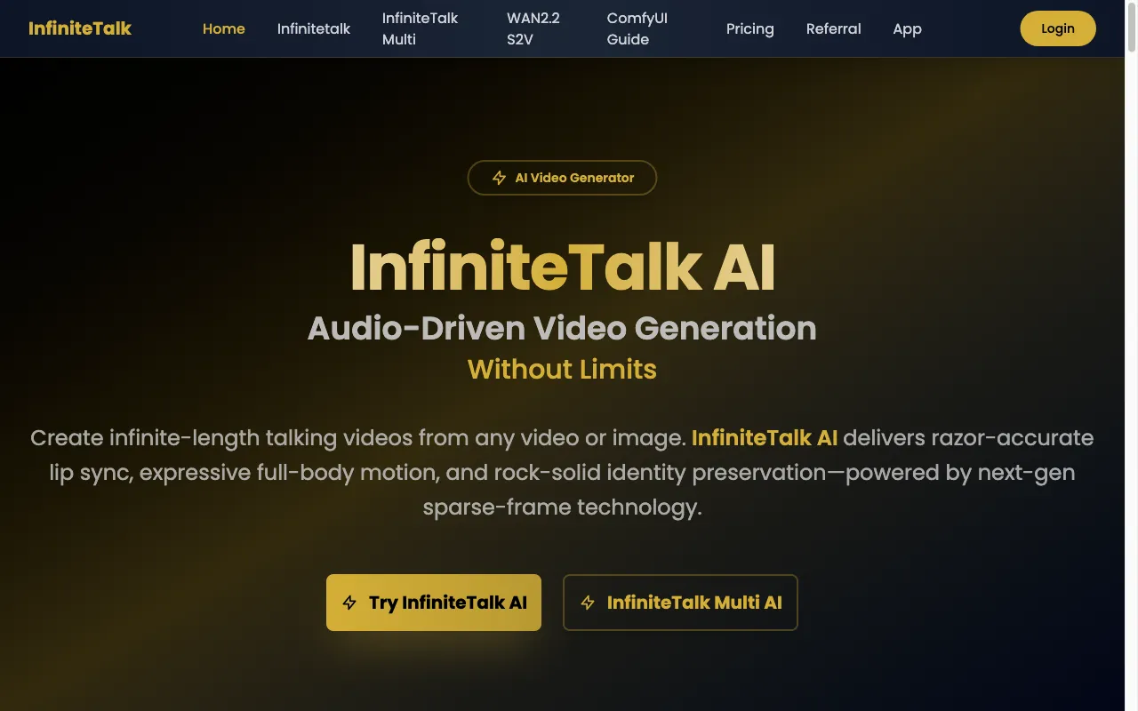 InfiniteTalk AI — preview screenshot