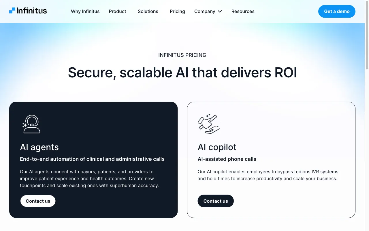 Infinitus Systems — pricing page