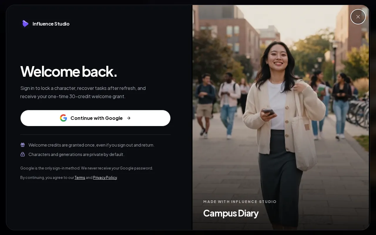 Influence Studio — preview screenshot