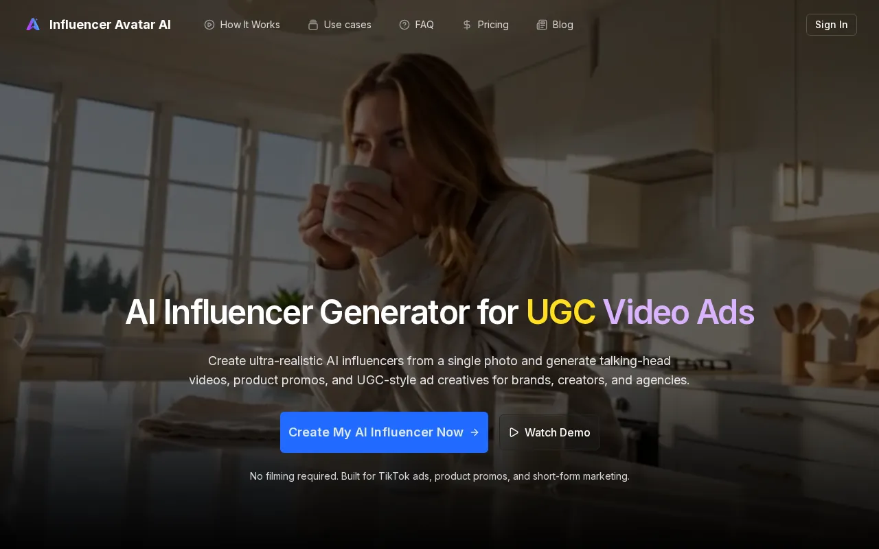 Influencer Avatar AI — preview screenshot