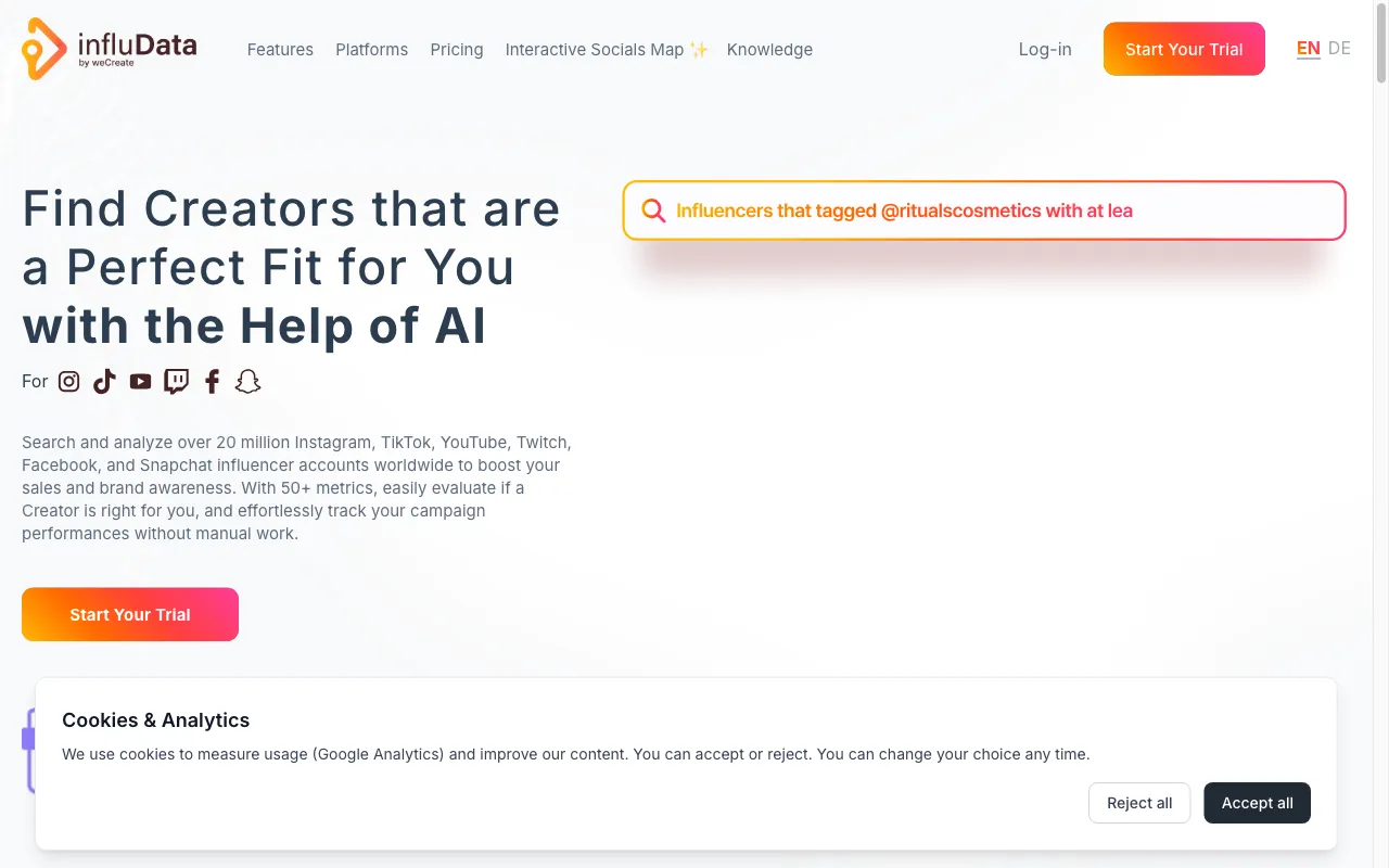 infludata — preview screenshot