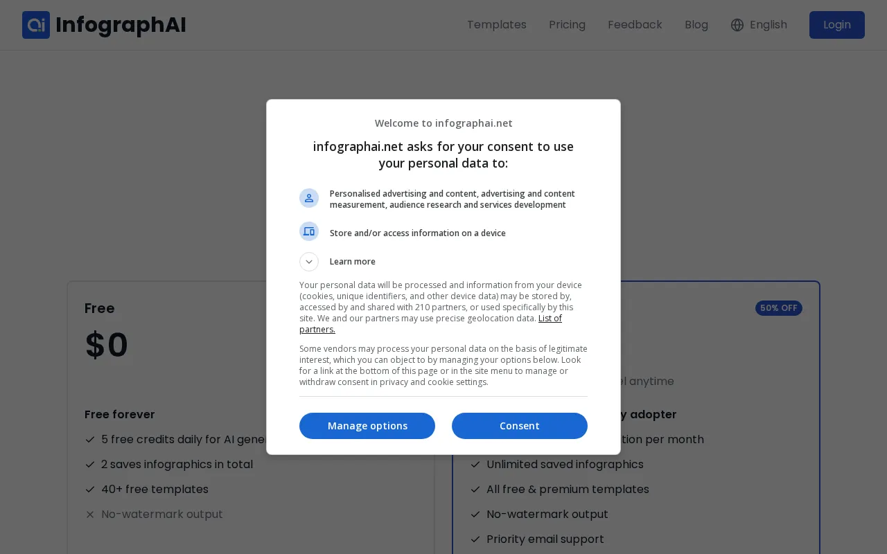 InfographAI — pricing page
