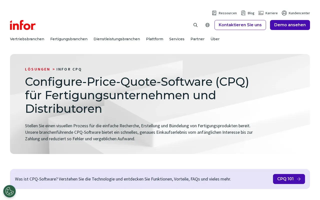 Infor CPQ — pricing page