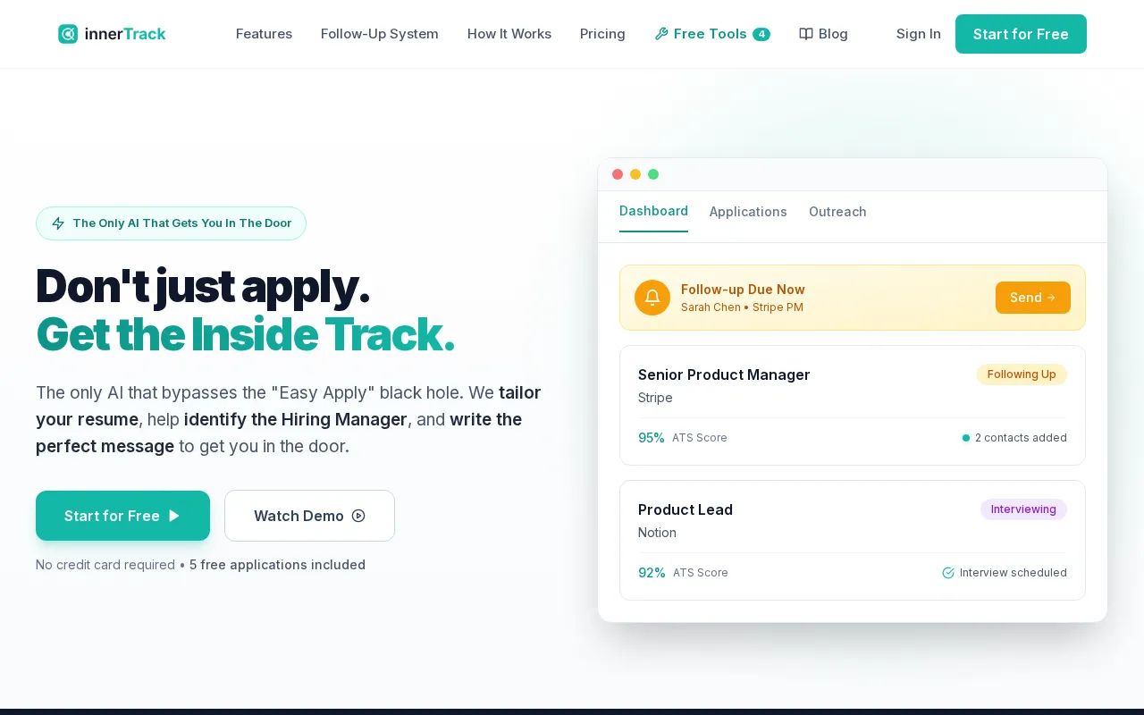 innerTrack — pricing page