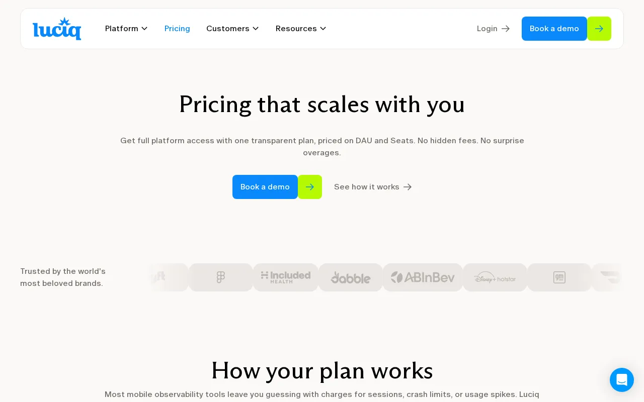 Luciq — pricing page